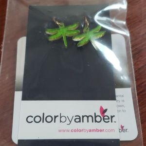 Colorbyamber green dragonfly earrings eco friendly
